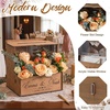 image:imageOurWarm Personalized Wedding Card Box with Names amp Date Custom Gift Card Box for Wedding with Flower Trough LaserCut Engraving Card Holder for Reception Bridal Shower Engagement Party Decor