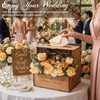 image:imageOurWarm Personalized Wedding Card Box with Names amp Date Custom Gift Card Box for Wedding with Flower Trough LaserCut Engraving Card Holder for Reception Bridal Shower Engagement Party Decor