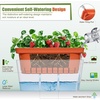 image:imageOurWarm Self Watering Pots for Indoor Plants 6 Pack 105 Inch Plastic Window Herb Planter Box with Water Level Indicator Modern Decorative Windowsill Planters for Herbs Flowers Seedlings6 Pack