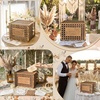 image:imagePersonalized Wooden Card Box for Wedding Bridal Shower Engagement Party  Wood Hollow Rattan Engraved Laser Customizable Name amp Date Customized Large Envelope Box Rustic Wedding Box for CardsE