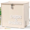 image:imageOurWarm Light Beige Acrylic Card Box for Wedding with 3D Raised Lettering Large Envelope Money Gift Card Box for Party Graduation Birthday Baby Shower Wedding Decorations
