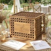 image:imagePersonalized Wooden Card Box for Wedding Bridal Shower Engagement Party  Wood Hollow Rattan Engraved Laser Customizable Name amp Date Customized Large Envelope Box Rustic Wedding Box for CardsD