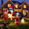 image:imageOurWarm 5FT Funny Christmas Inflatables Outdoor Decoration Christmas Dog Pooping Inflatable Holding Gingerbread Christmas Blow Ups with LED Lights for Xmas Lawn Garden Party Indoor Outdoor Decor