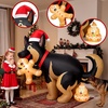 image:imageOurWarm 5FT Funny Christmas Inflatables Outdoor Decoration Christmas Dog Pooping Inflatable Holding Gingerbread Christmas Blow Ups with LED Lights for Xmas Lawn Garden Party Indoor Outdoor Decor