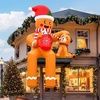 image:image16FT Sitting Christmas Inflatables Outdoor Gingerbread Man with Dog amp Cup