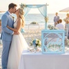 image:imageOurWarm Wedding Card Box with Acrylic Window Blue Card Box for Party DecorBlue