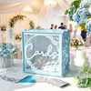image:imageOurWarm Wedding Card Box with Acrylic Window Blue Card Box for Party DecorBlue