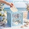 image:imageOurWarm Wedding Card Box with Acrylic Window Blue Card Box for Party DecorBlue