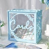 image:imageOurWarm Wedding Card Box with Acrylic Window Blue Card Box for Party DecorBlue