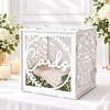 image:imageOurWarm White Wedding Card Box PVC Large Gift Card Box for Wedding Decor