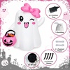 image:image5FT Cute Halloween Inflatables Ghost Blow Ups Outdoor with Pink Bow