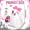 image:image5FT Cute Halloween Inflatables Ghost Blow Ups Outdoor with Pink Bow