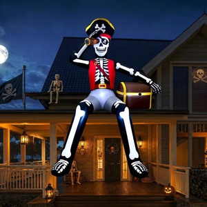 image:image10FT Giant Halloween Inflatables Outdoor Decoration Sitting Skeleton Pirate