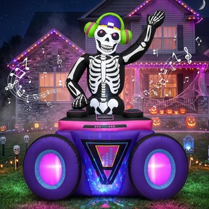image:imageOurWarm 6FT Halloween Inflatables Skeleton DJ with Music Outdoor Decoration