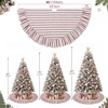 image:image60 Inch Vintage Christmas Tree Skirt Pink Striped Cotton Holiday Decor