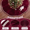 image:image84 in Burgundy Velvet Christmas Tree Skirt Petal Tree Mat with Faux Pearls