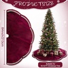 image:image84 in Burgundy Velvet Christmas Tree Skirt Petal Tree Mat with Faux Pearls