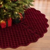 image:imageOurWarm Burgundy Velvet Christmas Tree Skirt 60 Inches Rustic Tree Skirts