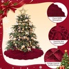 image:imageOurWarm Burgundy Velvet Christmas Tree Skirt 60 Inches Rustic Tree Skirts