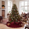 image:imageOurWarm Burgundy Velvet Christmas Tree Skirt 60 Inches Rustic Tree Skirts