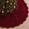 image:imageOurWarm Burgundy Velvet Christmas Tree Skirt 60 Inches Rustic Tree Skirts