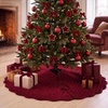 image:imageOurWarm Burgundy Velvet Christmas Tree Skirt 60 Inches Rustic Tree Skirts
