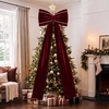 image:imageLarge Christmas Tree Topper Bow Burgundy Velvet Bow Christmas Decor
