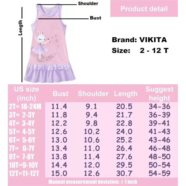 VIKITA 2020 Toddler Girls Summer Dresses Short Sleeve Outfit 38 YearsSh0330