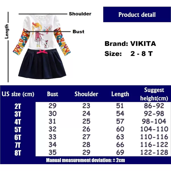 VIKITA Baby Girl Cartoon Flower Dress Long Sleeve Winter Dresses for 212 Years Old GirlsAlh5926