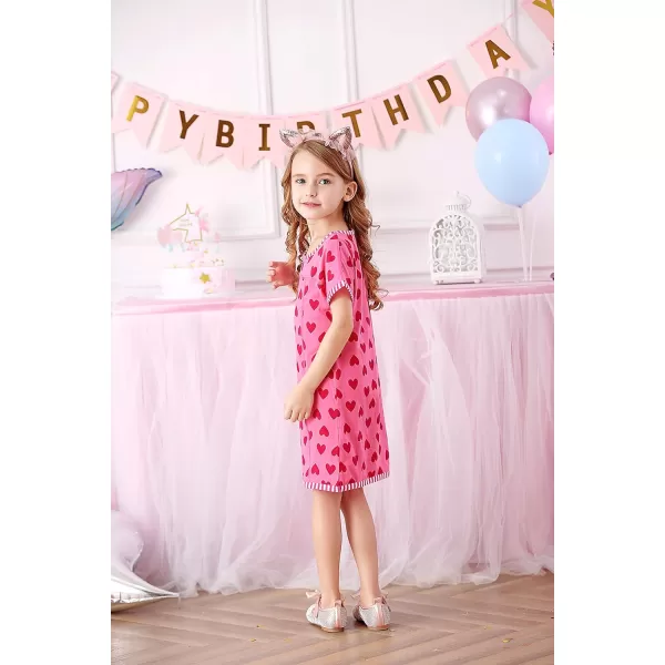 VIKITA Girls Casual Dresses Summer Girls Clothes Short Sleeve Toddler Cotton Dresses for Little Girl 28 YearsMs0320