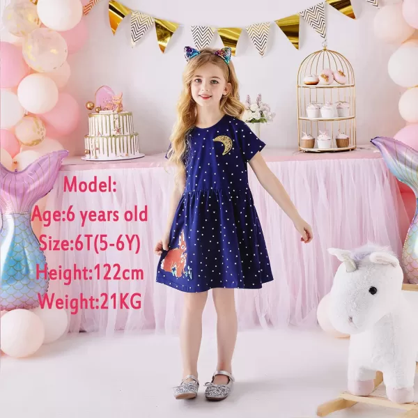 VIKITA Girls Casual Dresses Summer Girls Clothes Short Sleeve Toddler Cotton Dresses for Little Girl 28 YearsSh7371