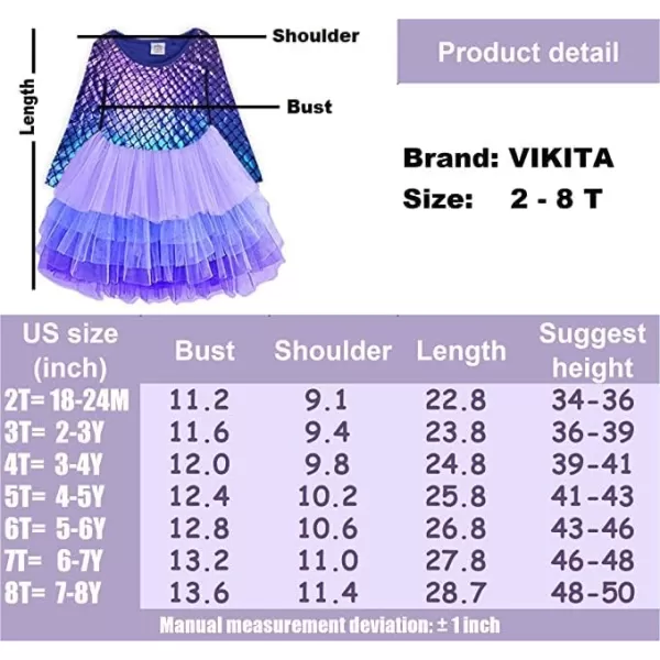 VIKITA Girls Dresses Winter Long Sleeve Party Gifts for Girls 37 YearsBlh4108