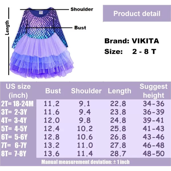 VIKITA Girls Dresses Winter Long Sleeve Party Gifts for Girls 37 YearsBlh4869