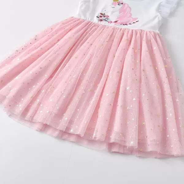 VIKITA Girls Dresses for Summer Short Sleeve Toddler Girls Clothes Party Tutu Dresses for Little Girls 312 YearsAsh4785