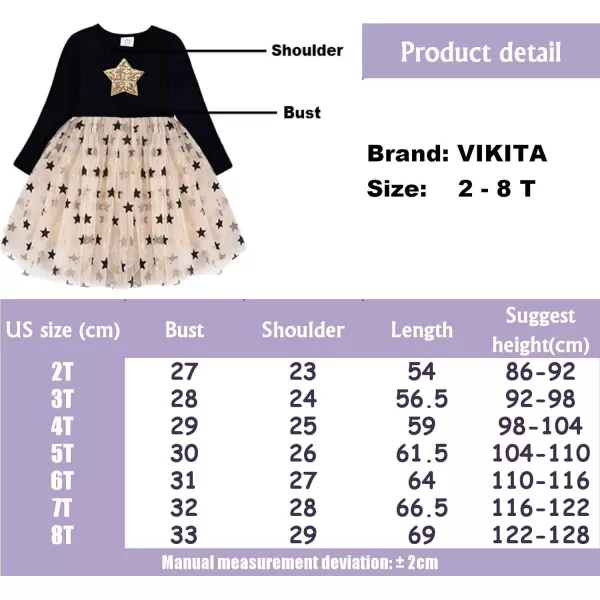 VIKITA Girls Dresses for Winter Long Sleeve Toddler Girls Clothes Party Tulle Dresses for Little Girls212 YearsAlh4880