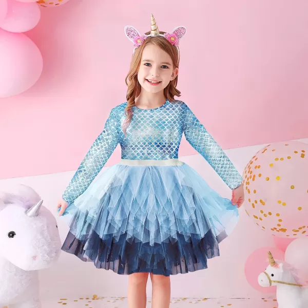 VIKITA Girls Dresses for Winter Long Sleeve Toddler Girls Clothes Party Tulle Dresses for Little Girls212 YearsBlh4401