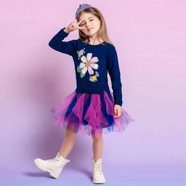 VIKITA Girls Dresses for Winter Long Sleeve Toddler Girls Clothes Party Tulle Dresses for Little Girls212 YearsLh4017