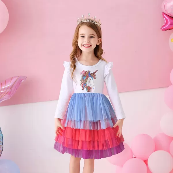 VIKITA Girls Dresses for Winter Long Sleeve Toddler Girls Clothes Party Tulle Dresses for Little Girls212 YearsLh4018