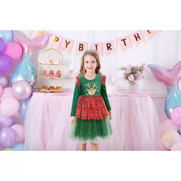 VIKITA Girls Dresses for Winter Long Sleeve Toddler Girls Clothes Party Tulle Dresses for Little Girls212 YearsLh4112