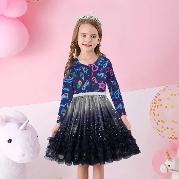 VIKITA Girls Dresses for Winter Long Sleeve Toddler Girls Clothes Party Tulle Dresses for Little Girls212 YearsLh4400