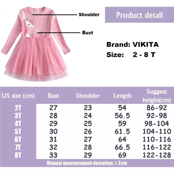 VIKITA Girls Dresses for Winter Long Sleeve Toddler Girls Clothes Party Tulle Dresses for Little Girls212 YearsLh4579