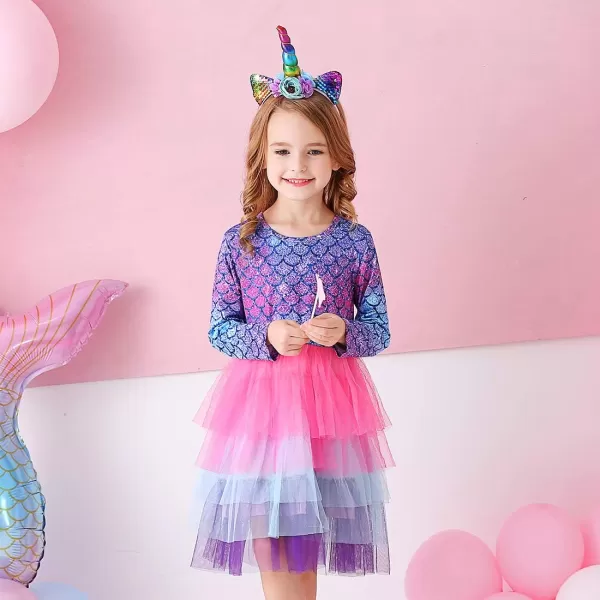 VIKITA Girls Dresses for Winter Long Sleeve Toddler Girls Clothes Party Tulle Dresses for Little Girls212 YearsLh4594