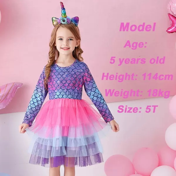 VIKITA Girls Dresses for Winter Long Sleeve Toddler Girls Clothes Party Tulle Dresses for Little Girls212 YearsLh4594