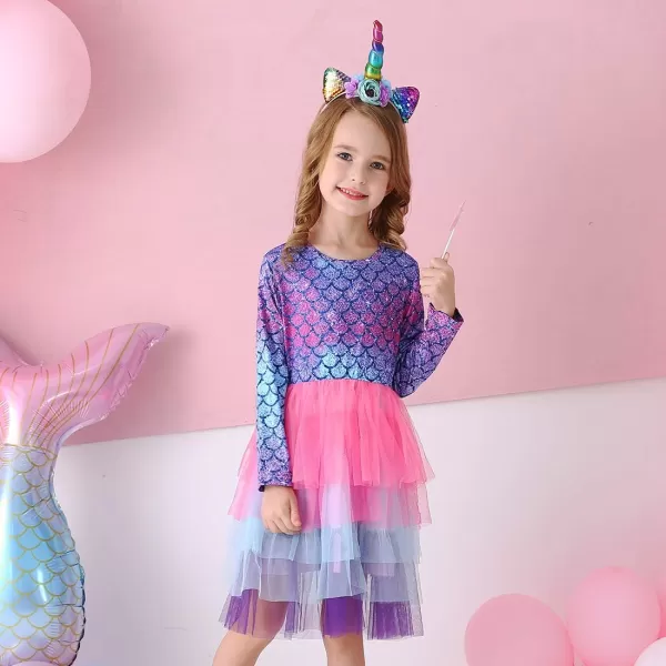 VIKITA Girls Dresses for Winter Long Sleeve Toddler Girls Clothes Party Tulle Dresses for Little Girls212 YearsLh4594