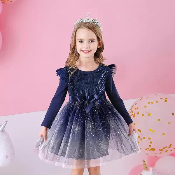 VIKITA Girls Dresses for Winter Long Sleeve Toddler Girls Clothes Party Tulle Dresses for Little Girls212 YearsLh4780