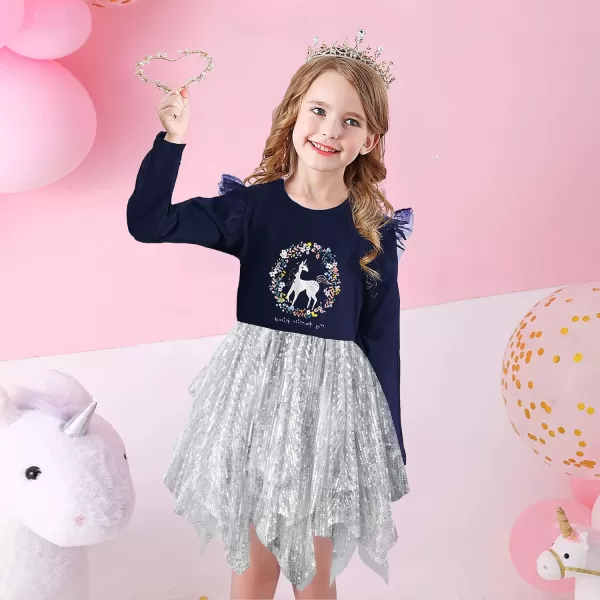 VIKITA Girls Dresses for Winter Long Sleeve Toddler Girls Clothes Party Tulle Dresses for Little Girls212 YearsLh4782