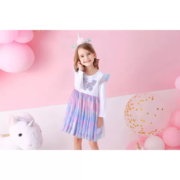 VIKITA Girls Dresses for Winter Long Sleeve Toddler Girls Clothes Party Tulle Dresses for Little Girls212 YearsLh4786