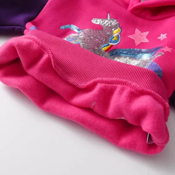 VIKITA Girls Fashion Hoodies Bright Rainbow Colors Sparkle Cartoon Pattern Long Sleeve Tops for Fall and WinterPinksw2109