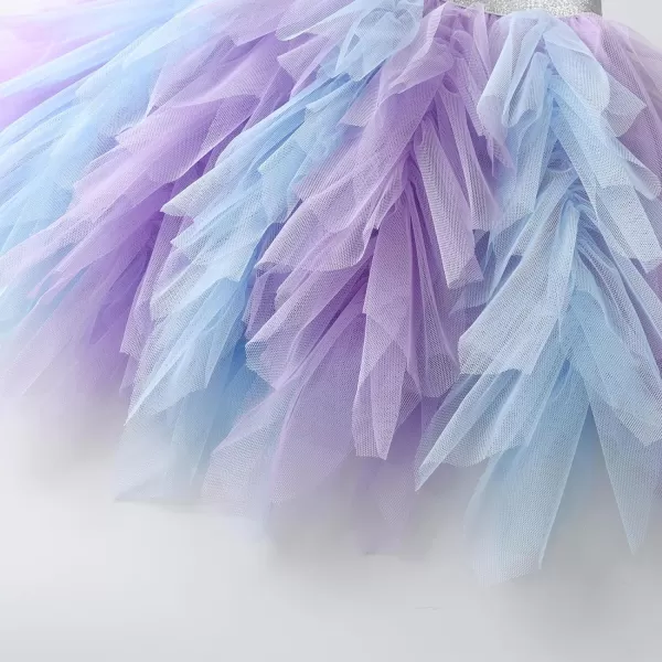 VIKITA Girls Layered Tutu Skirt Party Tulle Skirts Princess Dress Birthday OutfitPurplesk256