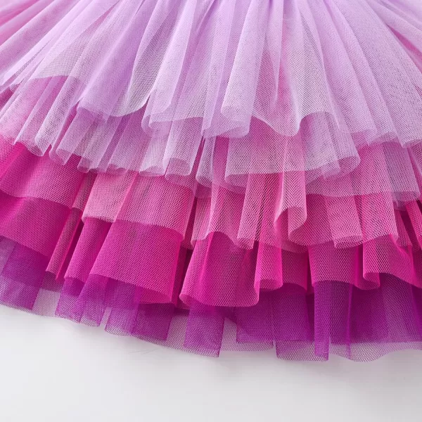 VIKITA Girls Layered Tutu Skirt Party Tulle Skirts Princess Dress Birthday OutfitRedsk257